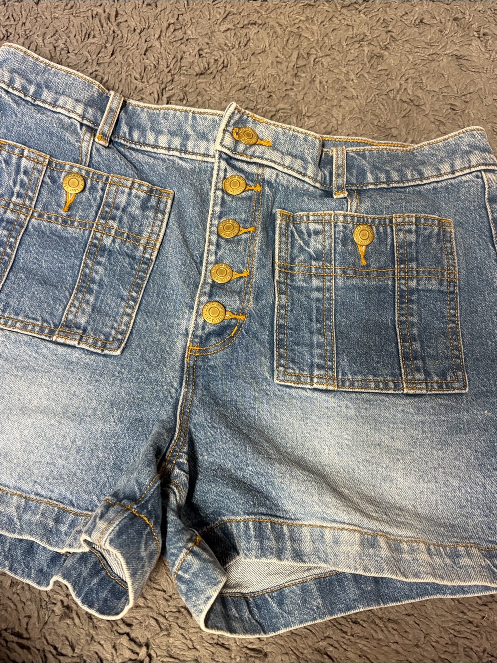 LOFT Light Blue Denim Jean Shorts with Front Patch Pockets